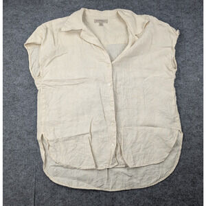 Banana Republic Camp Shirt Womens Medium Linen Coastal Lightweight Beach Resort